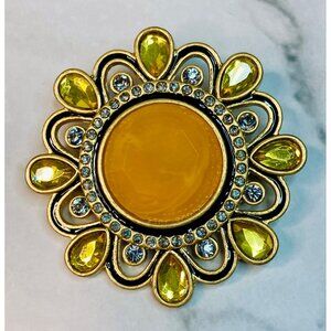 Lia Sophia Gold Tone “Windsor” Floral Brooch Pin -325